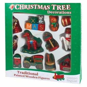 Wooden Toy Christmas Tree Decorations