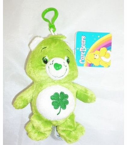 5 Inch Beanie Care Bear Bag Clip Soft Toy - Green With 4 Leaf Clover (K131)