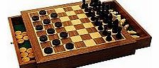 Deluxe Wooden Chess and Draughts Set