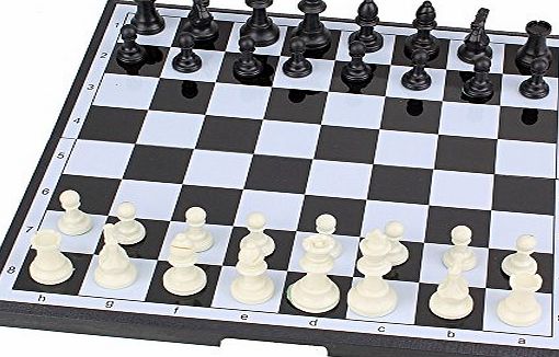 TOYS AND GAMES Portable Magnetic Folding Plastic Chessboard Competition International Chess Set Black White Chessman