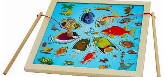 Wooden Magnetic Fishing Game - Fishing Game Jigsaw Game Board