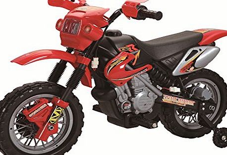 toyzz  KIDS MOTOCROSS RIDE ON SCRAMBLER MOTORBIKE ELECTRIC 6V BATTERY Red