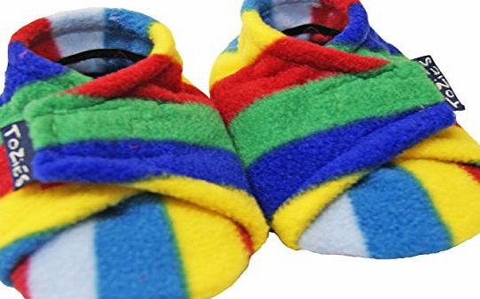 TOZIES Baby Toddler Boys Girls Soft Indoor Play Shoes / Slippers Non Slip / Stay On - FUNFAIR (18-36M)