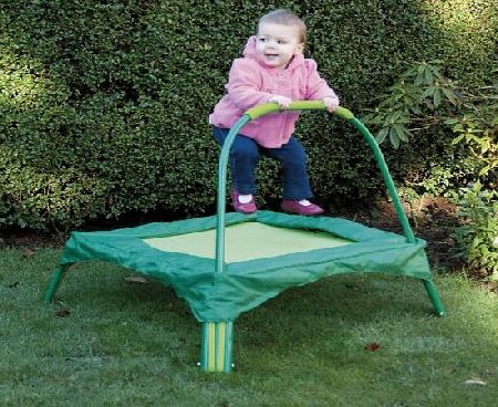 TP Toys Early Fun Junior Trampoline - Under 6ft Trampoline with Handle Bar - Outdoor Garden Toy - 12+ Months - Green - Early Learning Development toy - Trampoline for Toddlers Babies