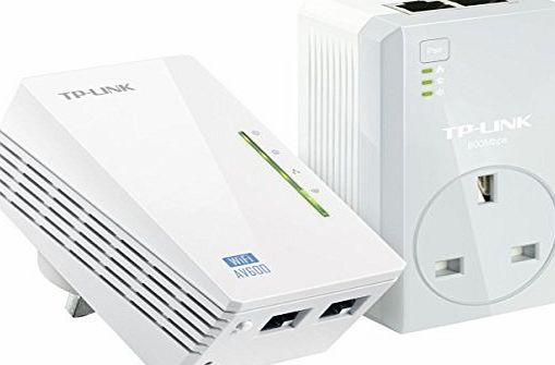 TP-LINK  TL-WPA4226KIT V1.20 AV600 Powerline Wi-Fi Kit, 300 Mbps Wi-Fi Extender/Wi-Fi Booster/Hotspot with AC Pass Through, UK Plug - Pack of 2