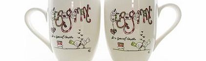 Tracey Russell Engagement Pair of Mugs Gift Set
