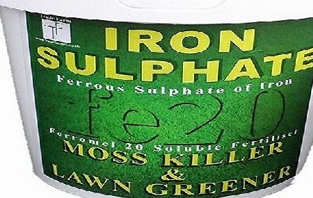 Iron Sulphate 1 KG Tub - 500-1000 Sq mtrs - Sulphate of Iron Lawn Feed, Conditioner and Moss Killer 