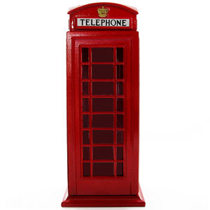 Red Telephone Booth Box Metal Money