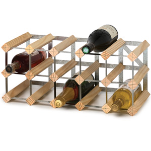 Traditional Self Assembly 15 Bottle Wine Rack Pine