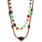 Coloured Bead & Recycled Necklaces - Set of 2