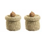 Traidcraft Cylinder Pots with Bead (Set of 2)
