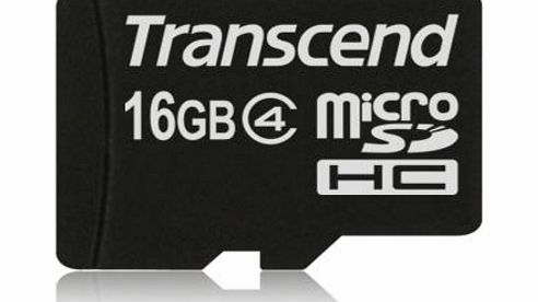 Transcend 16GB microSDHC CL4 Memory Card with SD adapter