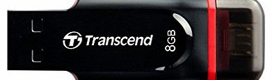 Transcend JetFlash 340 TS64GJF340 OTG Memory Stick 64 GB USB 2.0 Black black/red 8 GB