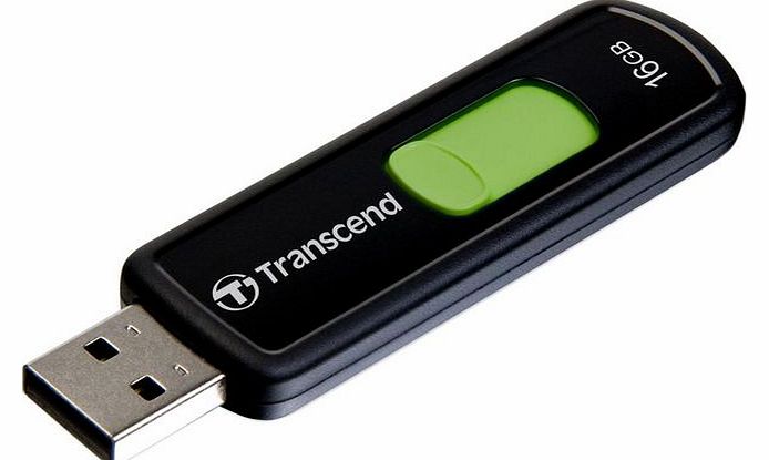 Transcend JetFlash 500 USB Flash Drive in black/green - 16
