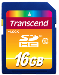 Transcend Secure Digital Card SDHC Class 10 - 16GB