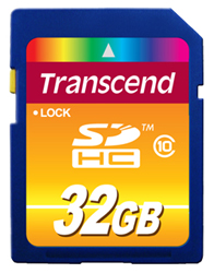 Transcend Secure Digital Card SDHC Class 10 - 32GB