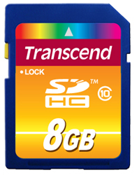 Transcend Secure Digital Card SDHC Class 10 - 8GB