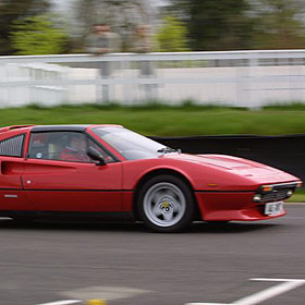 Ferrari driving at Goodwood