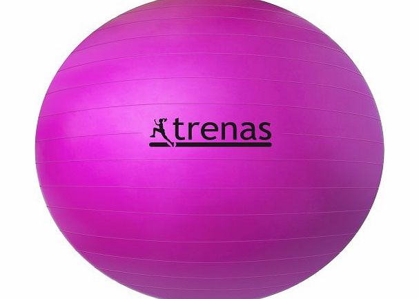 TRENAS Gym Ball - Professional Anti Burst Equipment - 55 CM - Pink