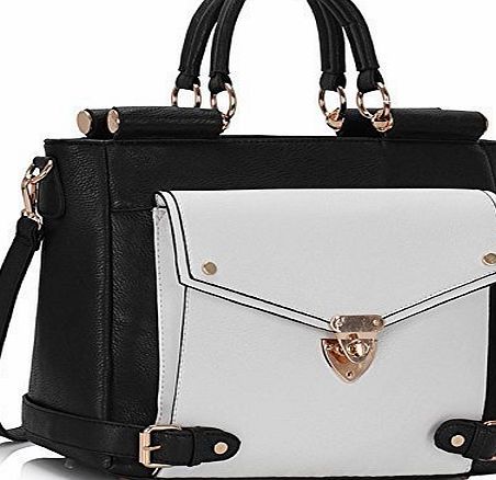 TrendStar New Women Designer Black HandBags Ladies Leather Shoulder Tote Satchel Cross Body Grab Handbags