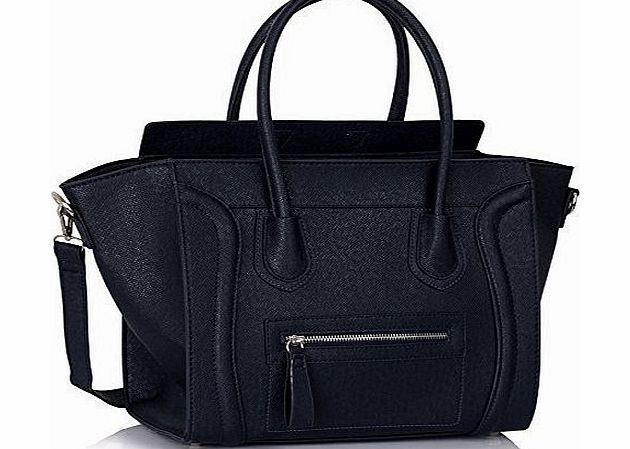 TrendStar Womens Ladies Designer Tote Grab Smile Faux Leather Celebrity Shoulder Bags Handbags (Brown Smile)