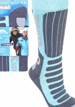Trespass Gateway Kids Childrens Boys Girls Unisex Cushioned Winter Ski Sock (9 - 12 UK, Aqua)