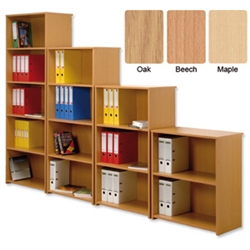 Trexus Bookcase Solid Back Fixed Shelves Oak