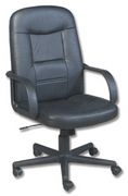 Trexus Intro Managers Armchair Leather Tilt Back H630mm Seat W640xD490x450-550mm Black