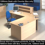 Reception Desk with Counter Box W1200xD800xH1116mm Oak