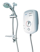 T100xr Electric Shower 10.5kw White and Chrome