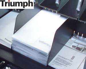 Triumph dividers for slotted filing shelf