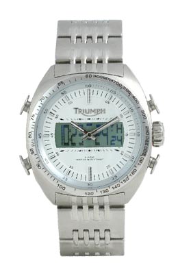Triumph Gents 3021 22 Stainless  White Digital