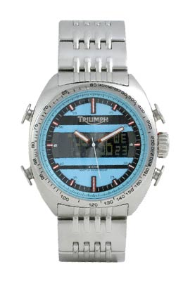 Triumph Gents 3021 77 Stainless  Blue Digital Dial