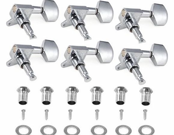 TRIXES 6 Guitar String Chrome Tuning Pegs Silver Machine Heads Acoustic electric