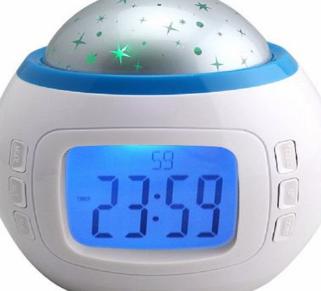 TRIXES LED Digital Alarm Clock Star Sky Projection Night Music Projector