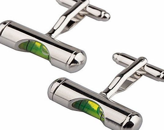 TRIXES Mens Novelty Green Spirit Level Cufflinks