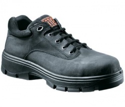 Womens H11 Safety Shoe Leather Upper Shoes in Black