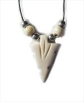 White Horn Arrowhead Necklace