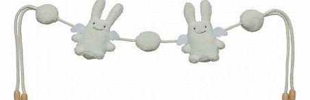 Trousselier Ivory Angel Bunny Crib String with Rattles `One