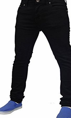 True Face Mens True Face 021 Skinny Jeans Black Waist 34 R