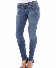 Chrissy blue cotton blend skinny jeans