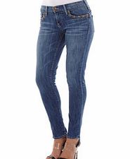 Chrissy blue cotton super skinny jeans