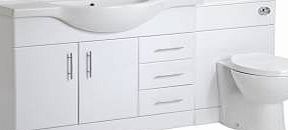 Trueshopping 1050mm Bathroom Gloss White Furniture Vanity