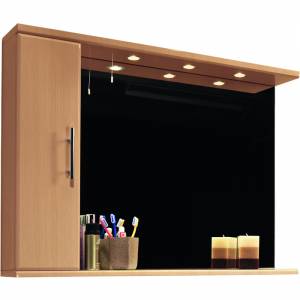 1050mm Beech Mirror Cabinet with