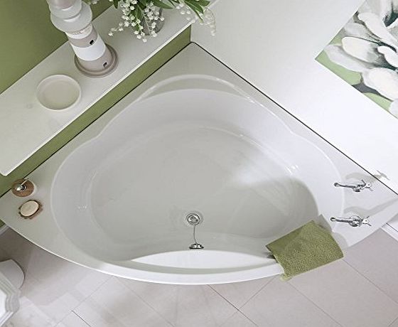 Trueshopping 1200mm x 1200mm Bathroom White Luxury Acrylic Corner Bath Tub amp; Panel - Made In UK
