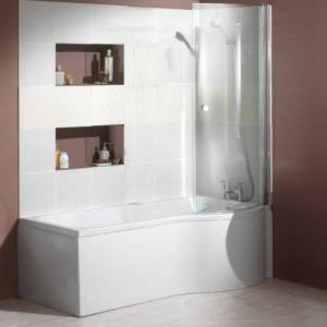 Trueshopping 1500mm Shower Bath with Curved