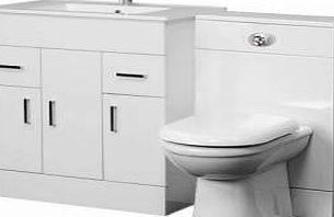 Trueshopping 800mm Bathroom Furniture White Vanity Unit Basin