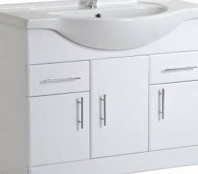 Trueshopping 850mm Bathroom White Gloss Vanity Unit Basin