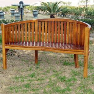 ``Grange`` Curved Wooden 3 seater