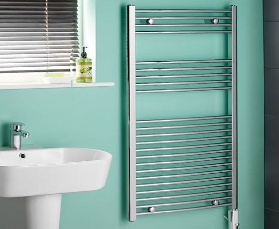 Trueshopping Kudox Chrome Curved Thermostatic Electric Towel Rail 1200mm x 600mm